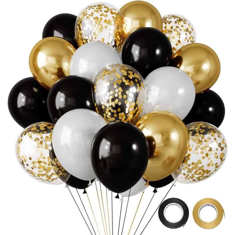 12-Inch Sequin Metallic Latex Balloons, 30pcs - Perfect for Birthday Party Decorations