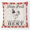 Hand Painting Country Rooster Hen Poster Cushion Covers Retro Vintage Farm Chicken Fresh Eggs Print Pillow Case