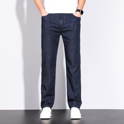 Lente en Zomer Dunne Super Zachte Katoen Hoge Taille Losse Lichte Zakelijke Kleine Rechte Jeans Herenbroeken