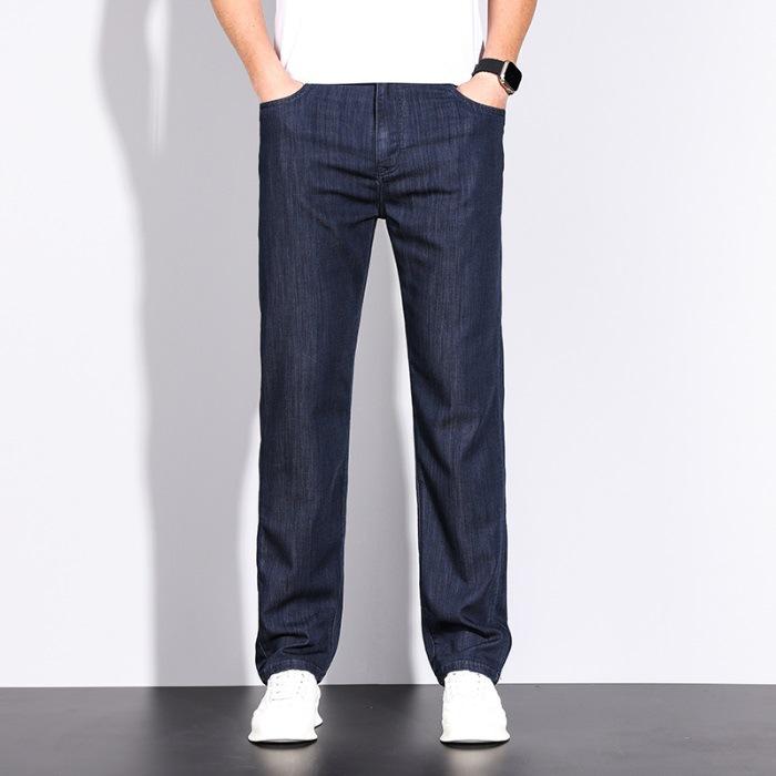 

Spring and Summer Thin Super Soft Cotton High Waist Loose Light Business Small Straight Jeans Men s Trousers 28