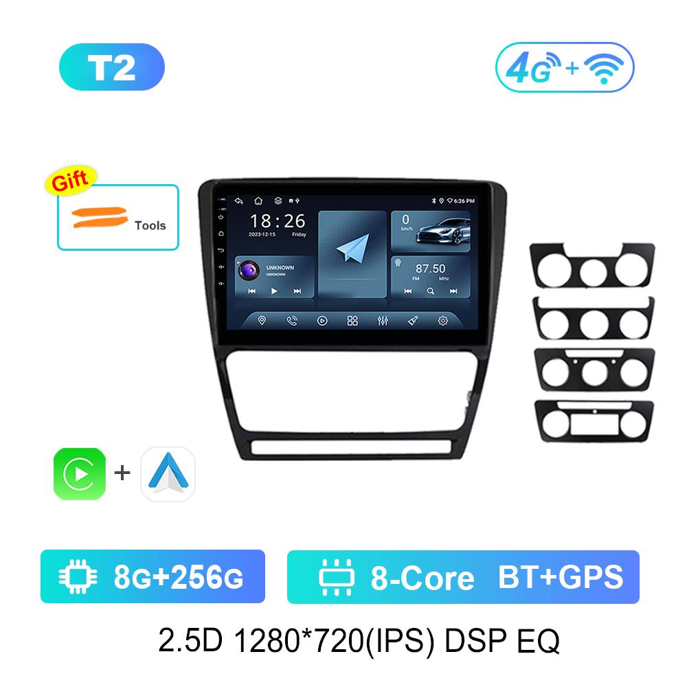Car Video Multimedia Player GPS for Skoda Octavia 2 A5 2004 - 2013 Carplay WiFi Android Intelligent System 4G HD Touch Screen