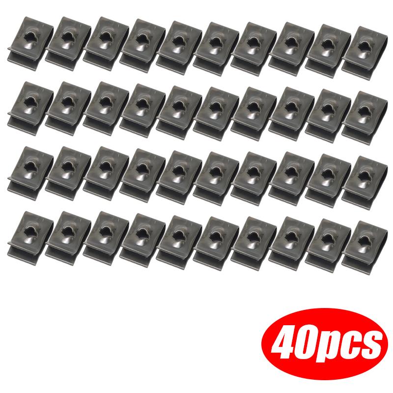 Metal U-Type Screw Fastener Clip Car Screw Base Anti-rust Clamp Fastener Bumper Fender Trim Panel Fastener Board Protection Clip