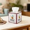 Cute Watercolor Animal Art Organizer Iron Square Tissue Box, Bee And Bird Print Decorative Storage for Cafe Breakfast Holder, Pastoral