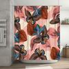 Decorative Butterfly Shower Curtain with Soft Pink Background Perfect for Bathroom Décor