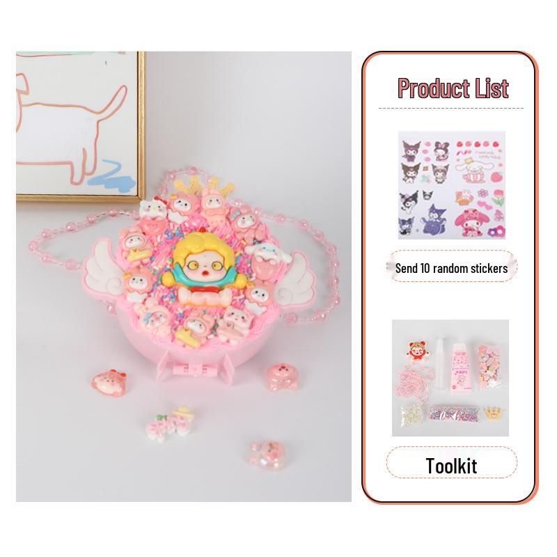 Kids' Handmade Cream PVC Crossbody Bag with Mirror Accessory