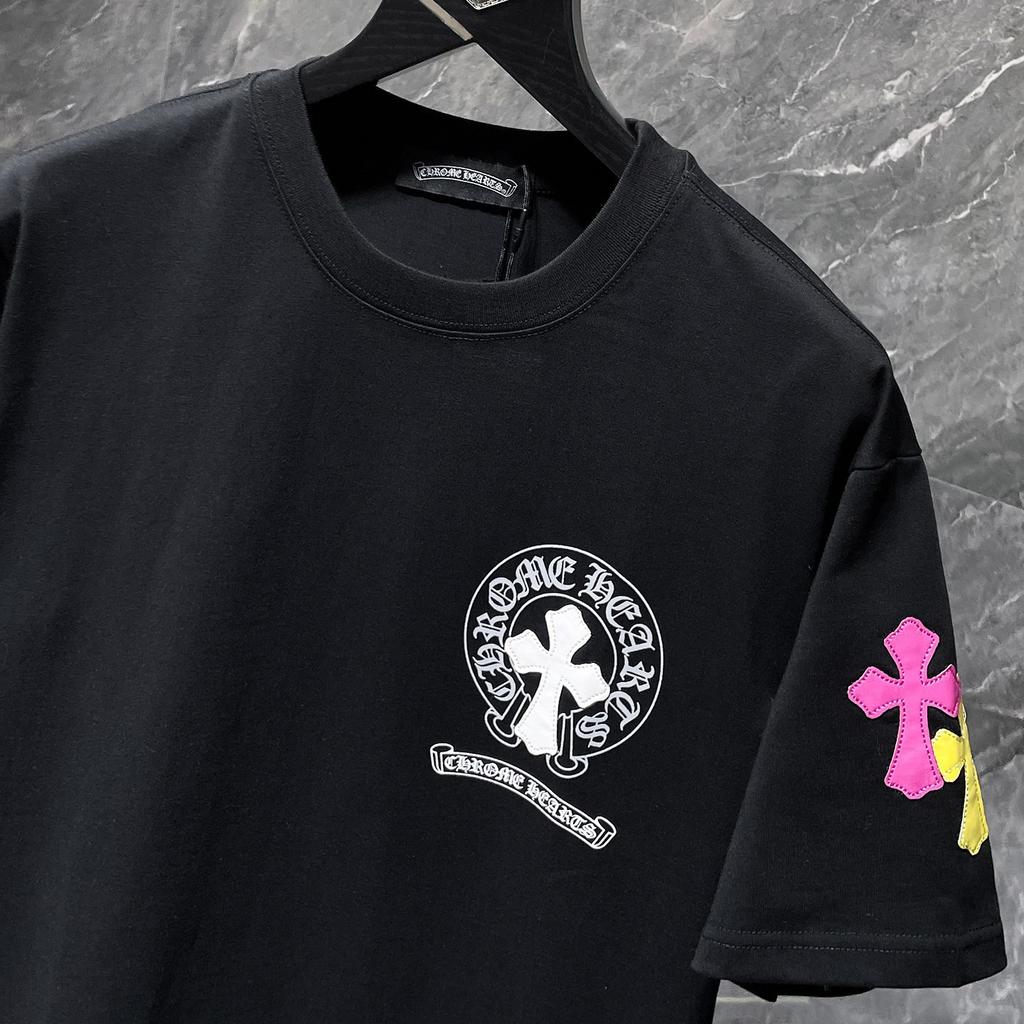GZ-8923 CHROME HEARTS 2025 Summer New High Quality Cotton Round Neck Loose Large Size Men's and Women's T-shirt Couple T-shirt