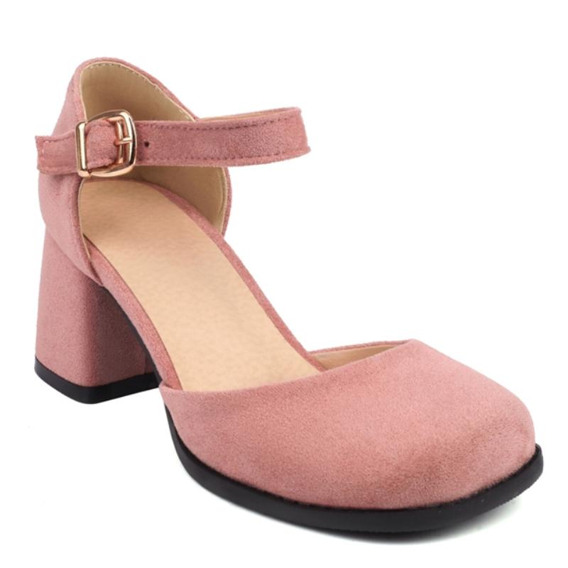 Close Toe Women's Sandals Summer Shoes Outside D'Orsay Pumps Ladies Ankle Strap Elegant Red Gray Party Wedding Shoes Brand