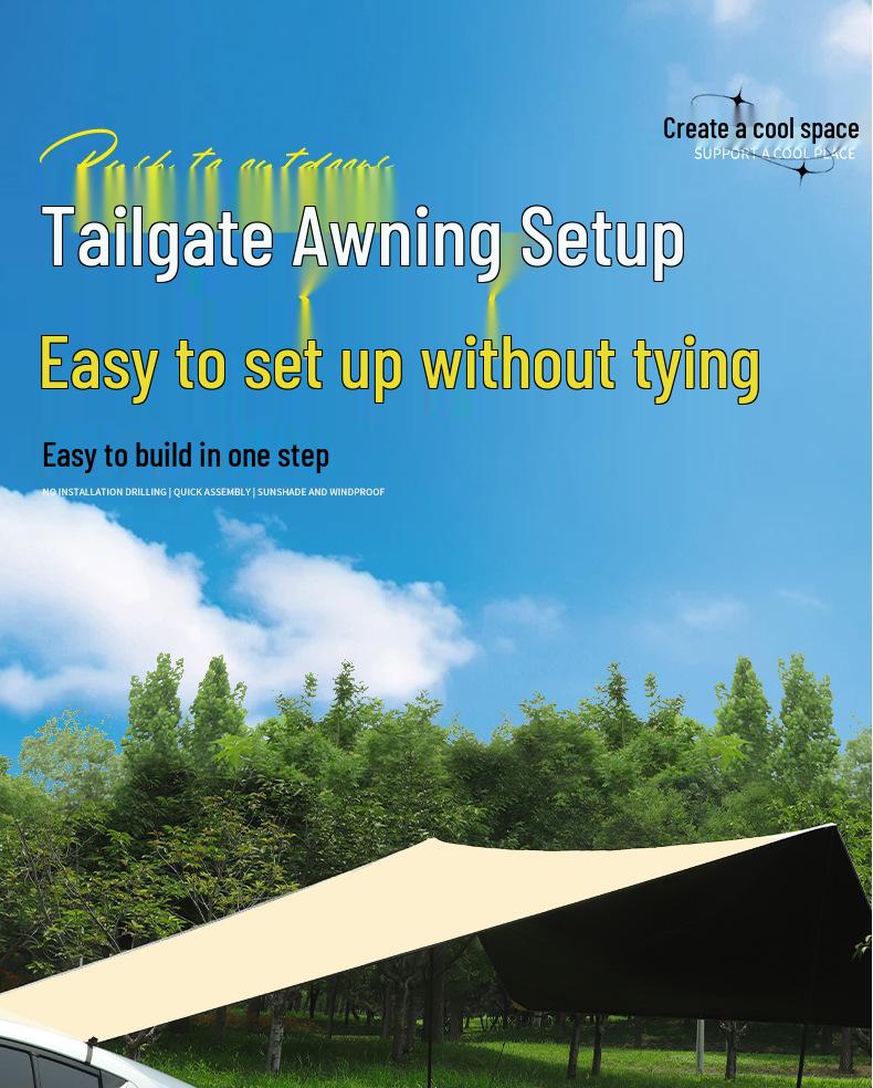Car Awning Tent: Outdoor Sunshade & Rain Shelter for Vehicles