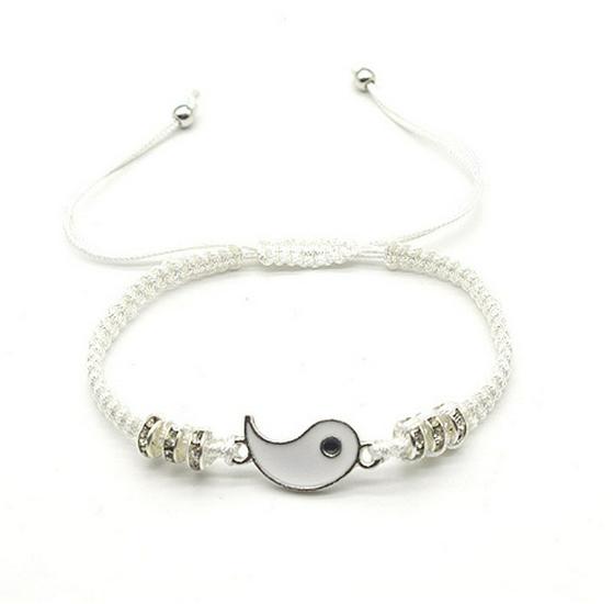 Tai Chi Dragon Totem Alloy Bracelet & Necklace Set - Handmade Braided Design