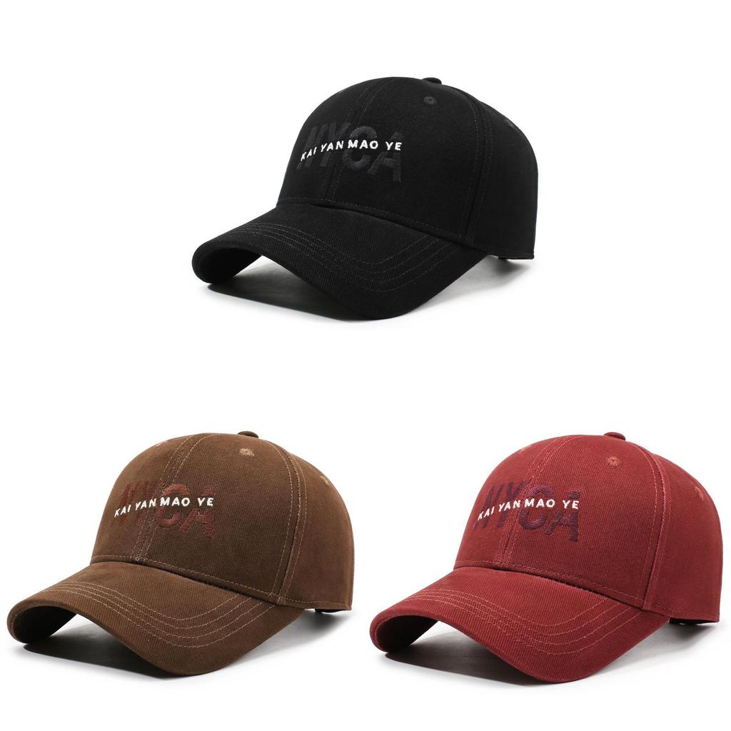 Cotton Baseball Cap With Embroidered Letters For Casual Sun Protection And Sunshade