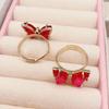 16 Colors Crystal Butterfly Ring Fashion Popular Women's Party Jewelry Charm Adjustable Ring Best Friend Gift Wedding Gift
