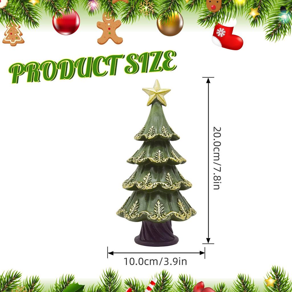 Christmas Tree Statue Small Decorations for Shelf Holiday Landscape