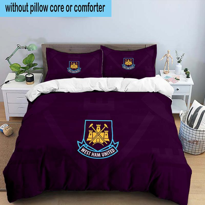 West FC United Crest 3PCS Bedding set,Ideal for1pc Duvet Cover And 2pcs Pillowcases Perfect for Christmas gift,Ideal for Bedroom, Dormitory