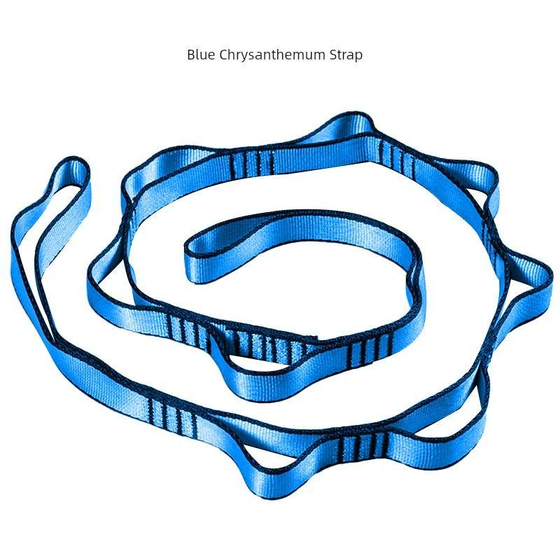 

Hanging Ring Hammock Vitality Belt Chrysanthemum Rope Strap Aerial Yoga Accessories Widened Thickened Adjustable Extension Strap Bandlet Blue widened thickened Daisy rope 1.1 m (8 rings)