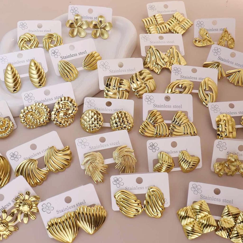 European American Trendy Cross-Border Punk Cold Wind Stainless Steel Earrings Geometric Irregular Drop Fashion Jewelry