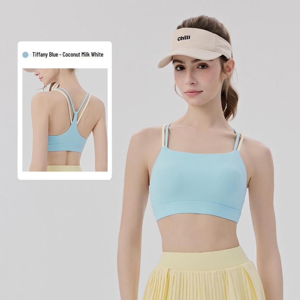 Women's Moisture-Wicking Sports Bra with Padded Straps - Quick-Drying Fitness Tank for Yoga, Pilates, and Tennis