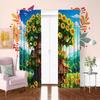 2Pcs- Sunflower House - Printed curtain -100% polyester material, suitable for bedroom curtains and living room decoration;