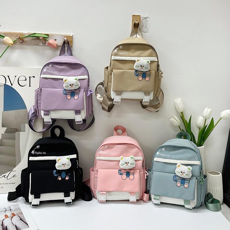 Children's school bag cute fashion casual bag 3-10 years old trend student backpack kitten doll backpack