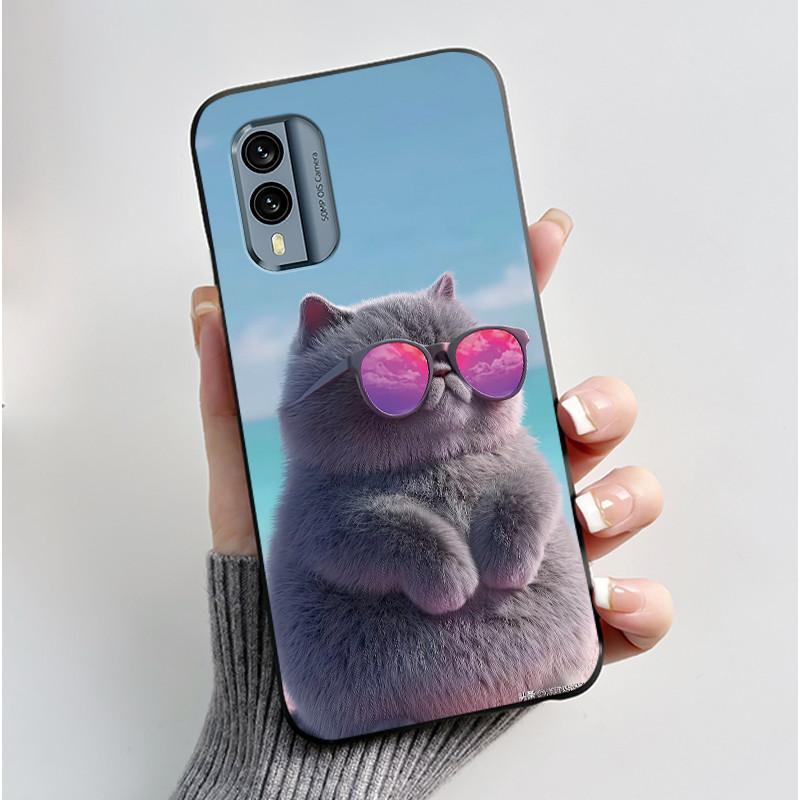 Casing For Nokia X30 5G Anti-scratch Bumper Soft Shell For Nokia XR21 Beautiful Brightly Colored Sunflower Pattern Black Case