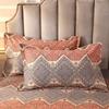 Vintage Geometric Pattern Bed Sheet Set 100% Cotton Luxury Classic Bedspread with 2 Pillowcases Queen King Size Bedding Set