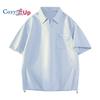 Men Polo Shirts Short Sleeve Button Down Texture Polo T Shirts Casual Golf Polo Collared Shirts