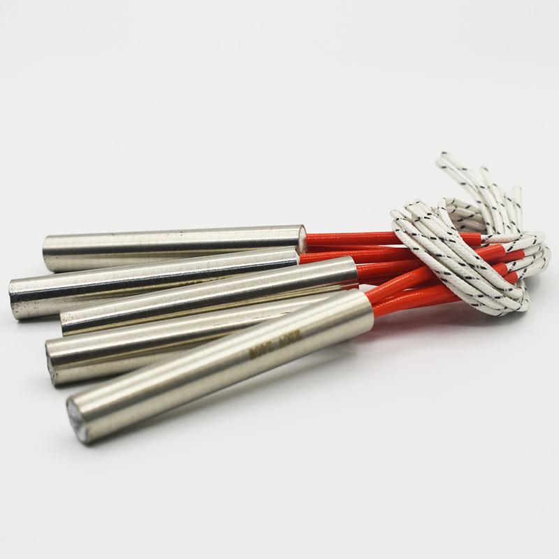 220V 8mm Dia. Stainless Steel Cartridge Heating Resistance Element 50-200mm Tube Length 100-300W Tube Heater for Molding 5pcs