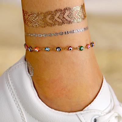 2024 Simple Fashion Colorful Eyes Beads Anklets Bracelet Chain for Women Charm Jewelry Party Gift