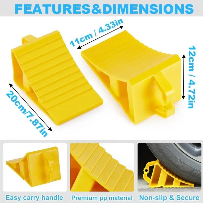 Spezieller Kunststoffhalter für Autoreifen, leichter und tragbarer Gummi-Unterlegkeil, mit ausgezeichnetem Anti-Rutsch-Effekt