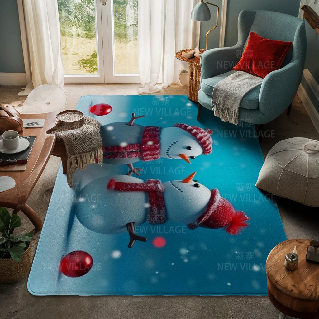 House Entrance Carpet Home Door Mat Living Room Bath Foot Bathroom Non-slip Water Absorption Rugs Bath Merry Christmas Winter