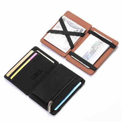 New Men Male Pu Leather Small Magic Wallets Zipper Coin Bank Card Case Holder