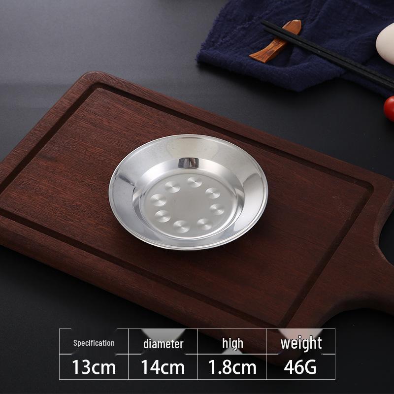 

Korean Style Stainless Steel 304 Round Plate for Snacks, Desserts, and Meals