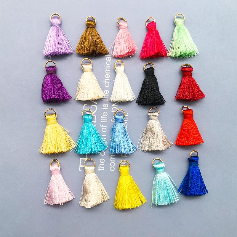 Colorful Silk Thread Tassel Pendant - 2.3 Cm Small Hanging Loop for Clothing & Crafts
