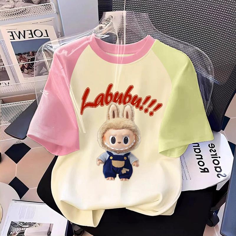 Monster Elf Cartoon Grafik labubu Kinder Bedrucktes T-Shirt Sommer Herren und Damen Lässiges Outdoor Kurzarm T-Shirt Mädchen Top