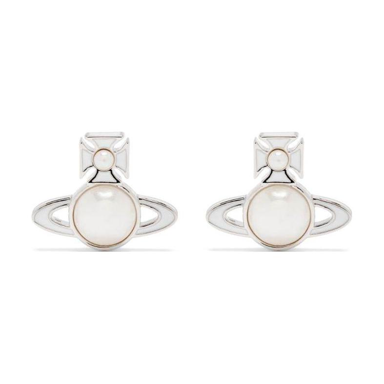 

Vivienne Westwood Tillya Saturn Pearl Brass Earrings Women earrings Silver 6201035W02 Basic Packaging-Dust Bag+Box