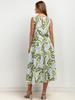 T424 Midi Skirt Green and Blue Pattern