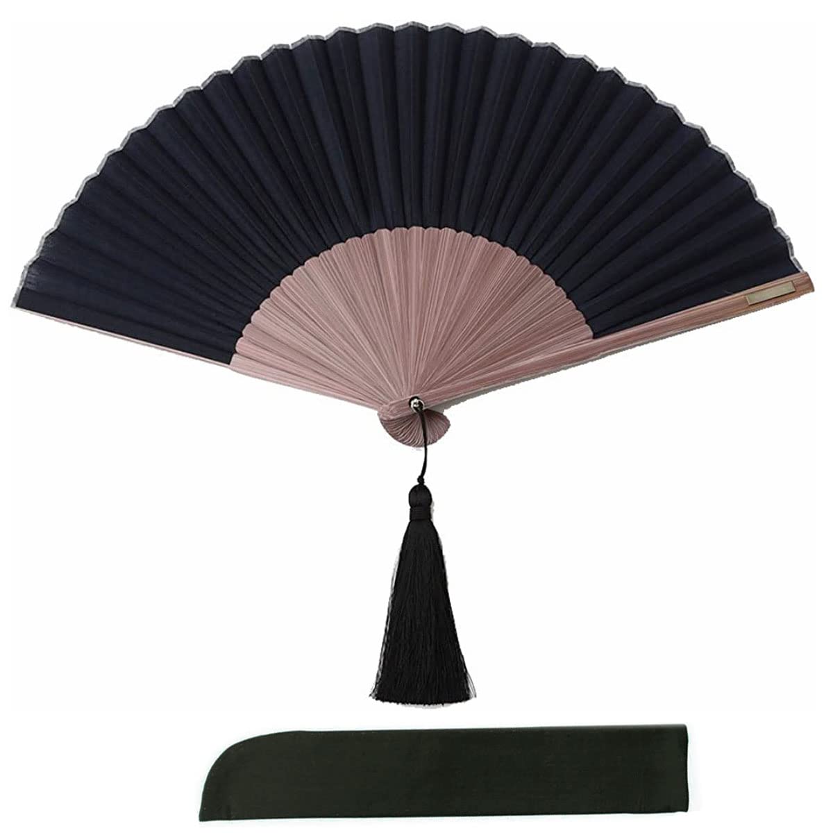 [Nishikawa Shoroku Shoten] Two-tone fan byCOLOR  Grayish purple (black) Comes with a fan pouch. Bi-color fan, perfect as a gift for summer. Women s