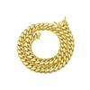 8mm-20mm 14K PVD Gold Plated 316L Stainless Steel Flat Cuban Link Chain Necklace Anti Tarnish Waterproof Hip Hop Jewelry Men