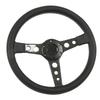 Carbon Fiber Steering Leather Wheel White Stitching 350mm 6 Holes Universal for Car Modification