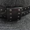 Excellent HERMES hat Leather trim with studs Gray black cashmere Women 57 Used
