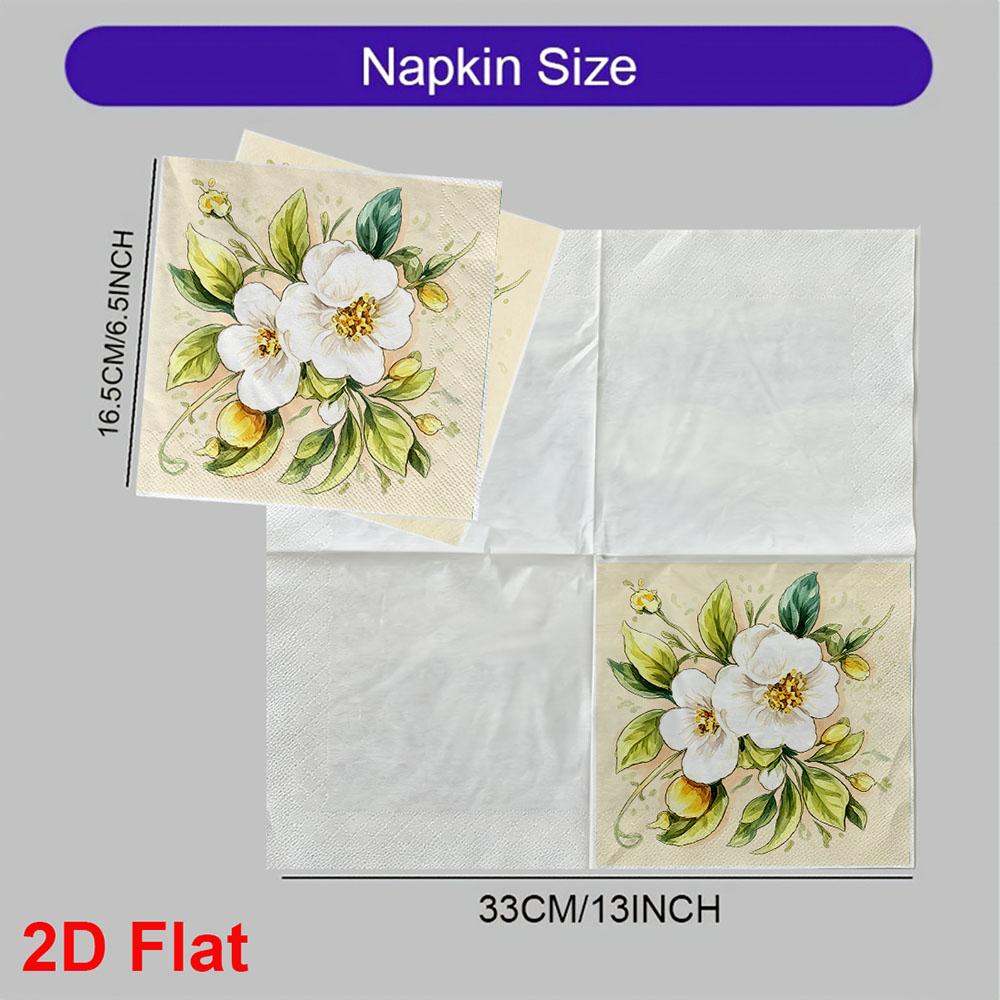 20pcs Disposable Napkins with Flowers, Birds Pattern Print for Wedding,Parties,and Daily Use for Thanksgiving Fall Christmas Table Decoration