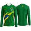 New Brazil Long Sleeve Football Jerseys For Men 2026 Football Support Sports Shirts Mesh Breathable Tops Fans Gifts Man Clothing