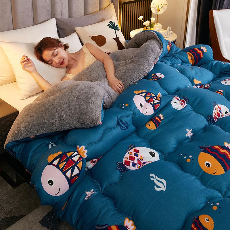 Winter 5Kg Lamb Velvet Quilt Dormitory Single Double Home Hotel Quilt Core 1.5M Thickened 1.8M Luxury Comforter Super Warm Quilt