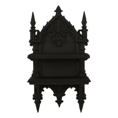 Schwarzes gotisches doppeltes Hängeregal für Wanddekoration und Aufbewahrung Kunststoffmaterialien Einfach zu installieren Ausstellungsständer