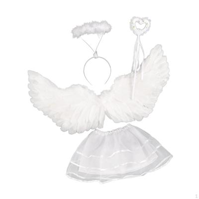 4 Pieces Girls Fairy Costume Halloween Cosplay Costumes Fancy Dress Lovely Child Kids Princess