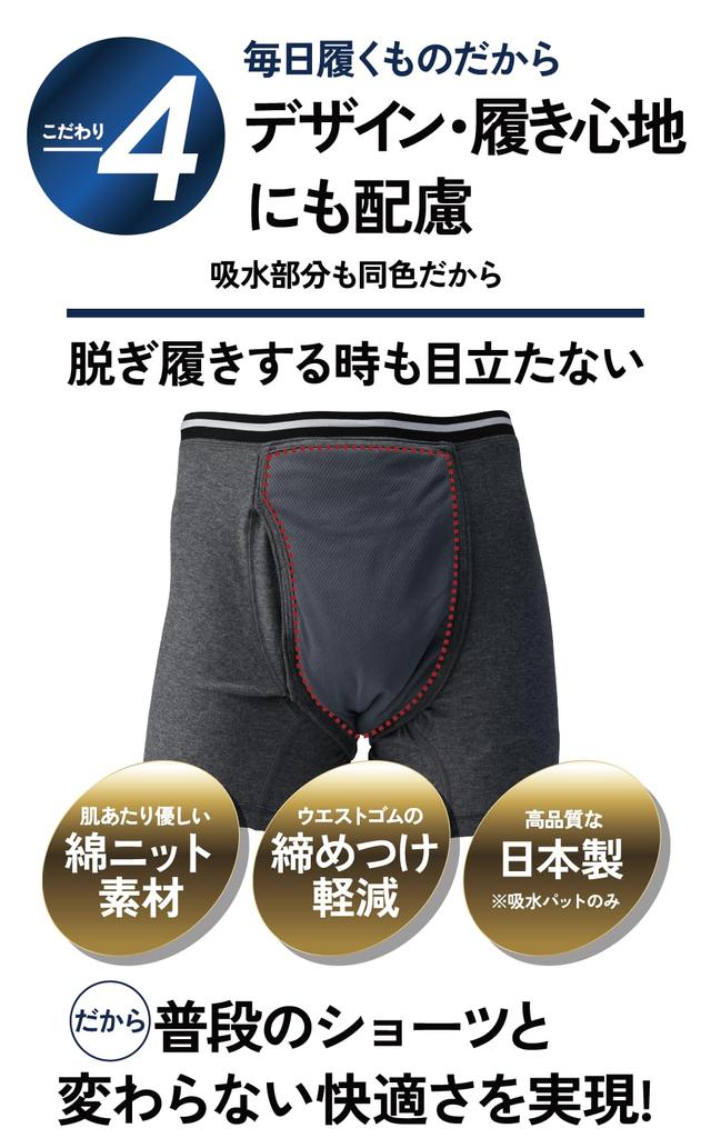 Jednorázové inkontinenční kalhotky NOMORE pro šedé slipy s absorpčními vložkami pro amoniak a moč 3 [PIBU] [Bez upozornění] Muži, [Boxerky Zápach, Vůně, Kontrola]