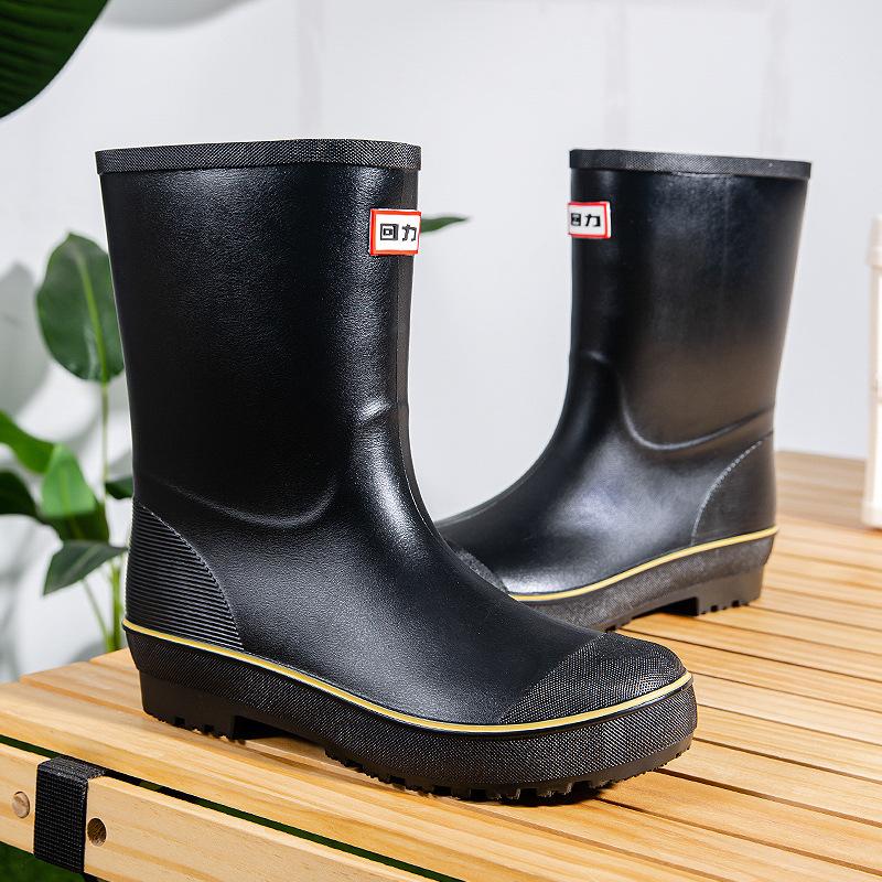 

[Huili Genuine] Мужские дождевые ботинки, водонепроницаемые клеевые ботинки, мужские и женские водонепроницаемые ботинки, износостойкие короткие водонепроницаемые ботинки 39