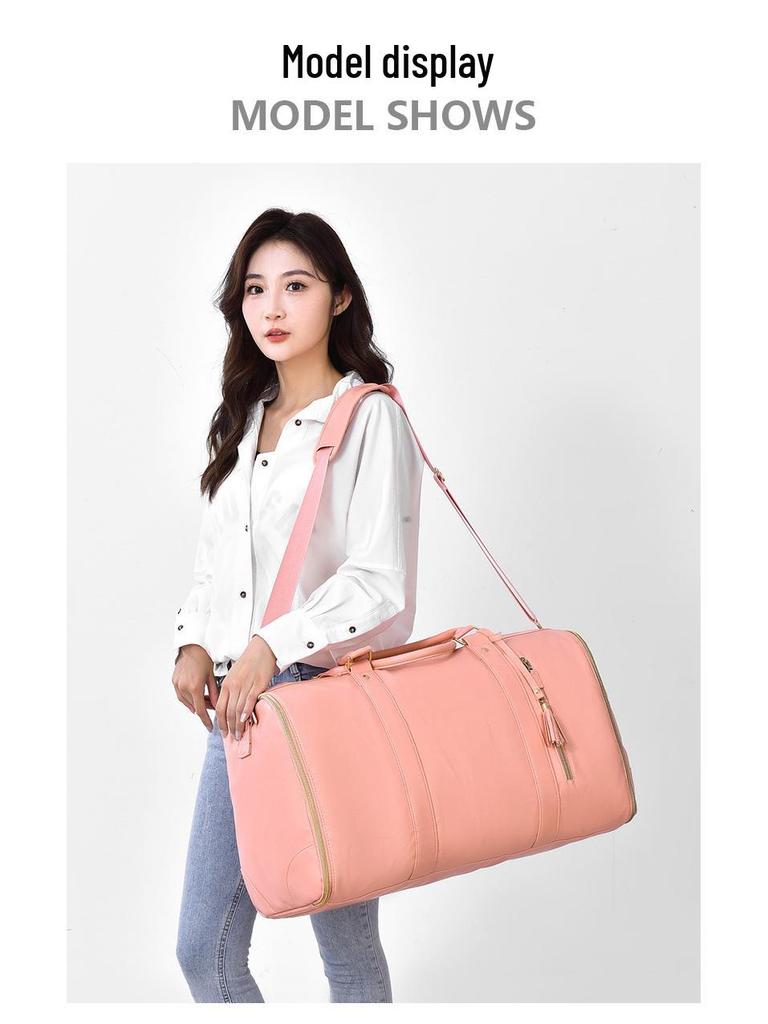 Multifunctional Travel Handbag: Large Folding Overnight & Trolley Suit Bag for Women