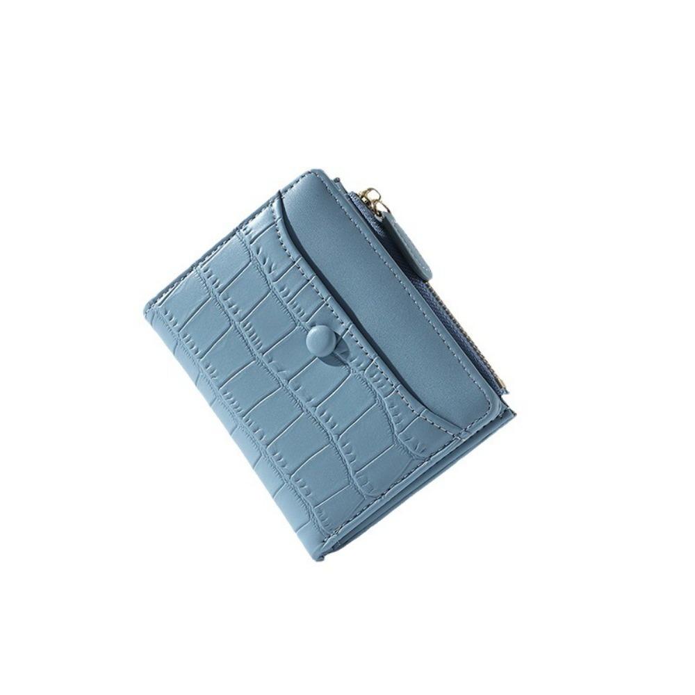 Waterproof Crocodile Pattern Wallet Short Multiple Card Holder PU Leather Coin Purse  School