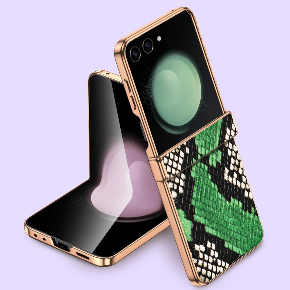 Ultra-Slim Full Protection Genuine Leather Case for Samsung Galaxy Z Flip 7 FE 6 5 Flip7 Hinge Bumper Shockproof Cover