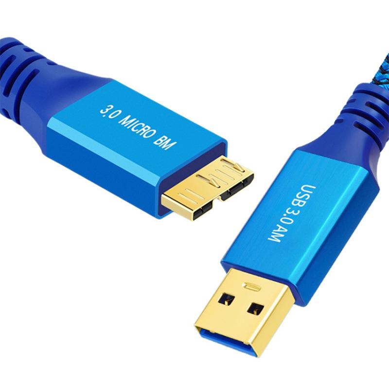 

0.3m USB 3.0 Male to Micro USB 3.0 Male Braided Cable Data Transfer Charging Wire As Shown A